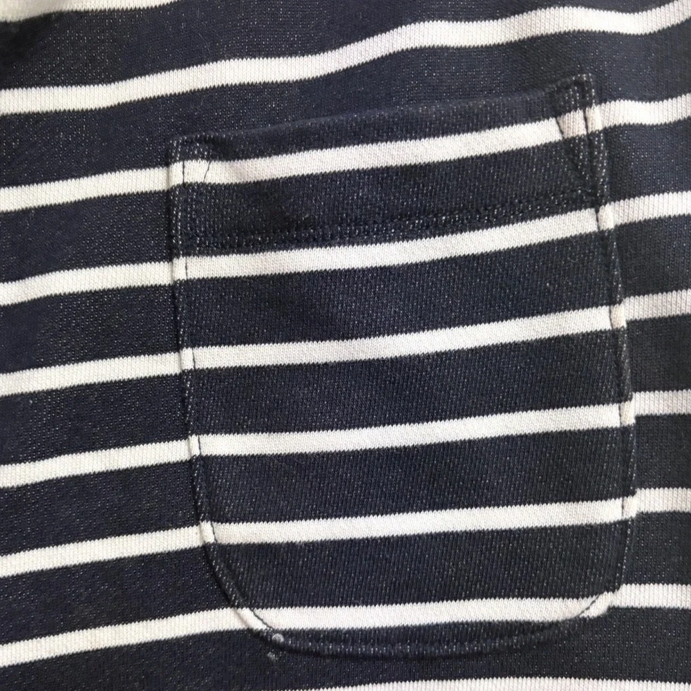 Club Monaco Breton Stripe Nautical Navy Blue Knit Sweatshorts Drawstring Mens M